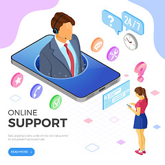 Image showing Isometric Online Customer Support