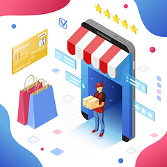 Image showing Online Internet Shopping Delivery Isometric Concept