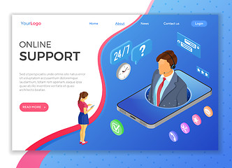 Image showing Isometric Online Customer Support