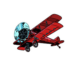 Image showing retro biplane aircraft