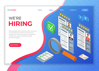 Image showing Online Isometric Employment and Hiring Concept