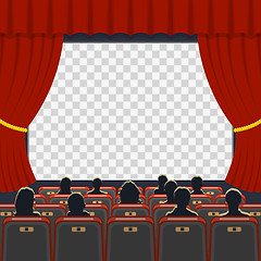 Image showing Cinema auditorium with seats and audience