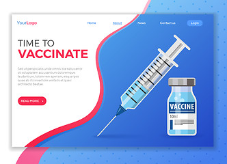 Image showing Plastic medical syringe and vial vaccine icon