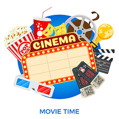 Image showing Cinema and Movie Banner