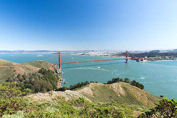 Image showing view of golden gate bridge over san francisco bay