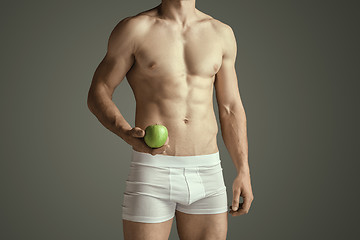 Image showing Perfect slim toned young body of the man