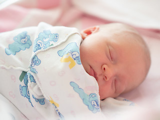 Image showing Sleeping newborn baby