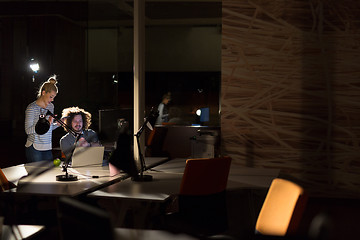 Image showing young designers in the night office