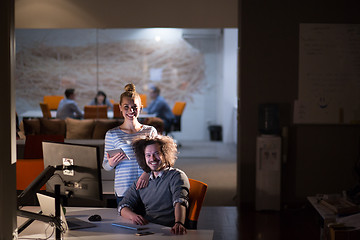 Image showing young designers in the night office