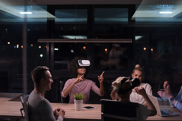 Image showing Multiethnic Business team using virtual reality headset