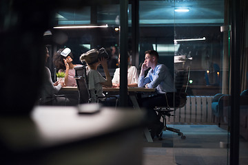 Image showing Multiethnic Business team using virtual reality headset