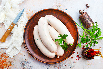 Image showing raw sausages