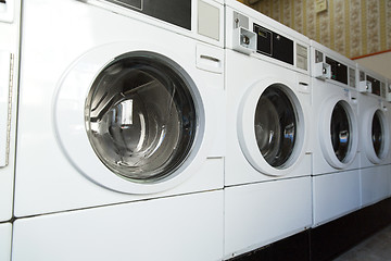 Image showing washing machines at laundromat