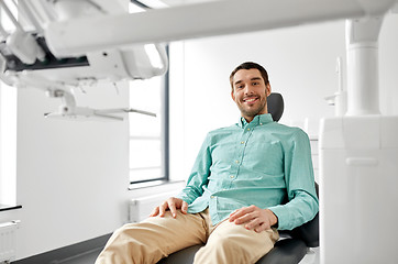 Image showing happy smiling male patient at dental clinic