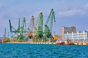 Image showing Port Cranes on the Dock