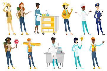 Image showing Professional women vector illustrations set.