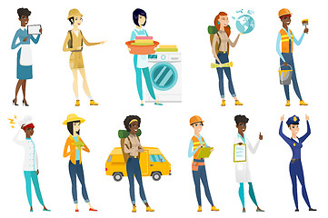 Image showing Professional women vector illustrations set.