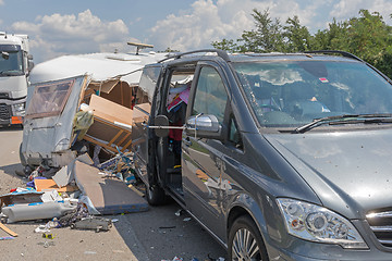 Image showing Camper Van Traffic Accident