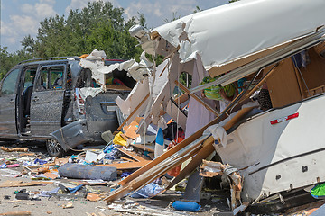 Image showing Trailer Camper Traffic Accident