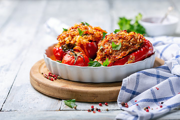 Image showing Stuffed peppers with minced meat.