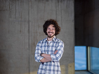 Image showing portrait of young male architect on construction site