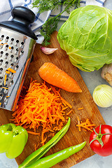 Image showing Vegetables for making soup close-up.