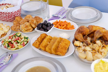 Image showing beautiful decorated and served colorful food