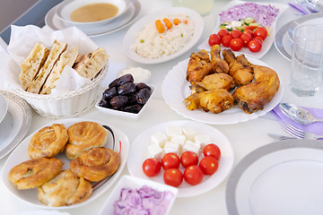 Image showing beautiful decorated and served colorful food