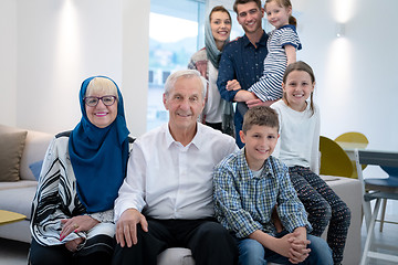 Image showing portrait of happy modern muslim family