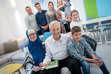 Image showing portrait of happy modern muslim family