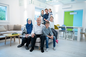 Image showing portrait of happy modern muslim family