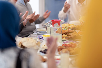 Image showing modern muslim family having a Ramadan feast