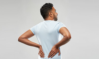 Image showing indian man suffering from backache