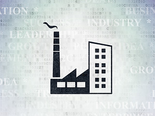 Image showing Business concept: Industry Building on Digital Data Paper background