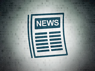 Image showing News concept: Newspaper on Digital Data Paper background