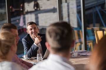 Image showing Business Team At A Meeting at modern office building