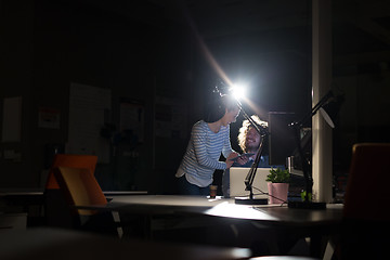 Image showing young designers in the night office