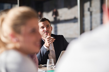 Image showing Business Team At A Meeting at modern office building