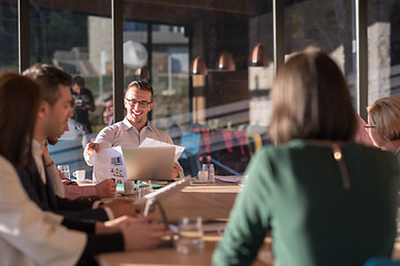 Image showing Business Team At A Meeting at modern office building