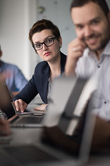 Image showing Business Team At A Meeting at modern office building