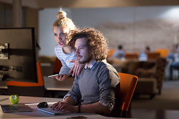 Image showing young designers in the night office