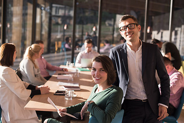 Image showing Business Team At A Meeting at modern office building