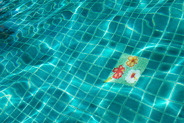 Image showing Blue water of a pool in thailand in the sumer