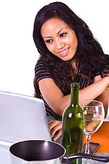 Image showing Beautiful Girl Cooking in the Kitchen