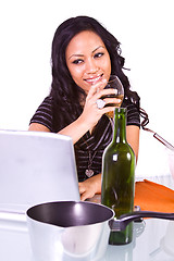 Image showing Beautiful Girl Cooking in the Kitchen