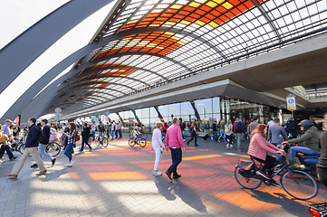 Image showing Inside Amsterdam central Station (Amsterdam Centraal)