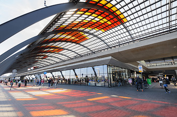 Image showing Inside Amsterdam central Station (Amsterdam Centraal)