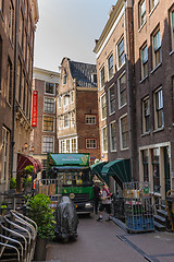 Image showing People at streets of Amsterdam during spring time