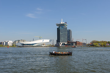 Image showing View to Adam lookout and The Eye, the film museum in Amsterdam