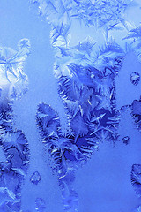 Image showing Ice pattern on winter window glass